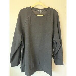 EFAN Long Sleeve Dress Shirt Women’s XL Black Zip Detail Top NWT